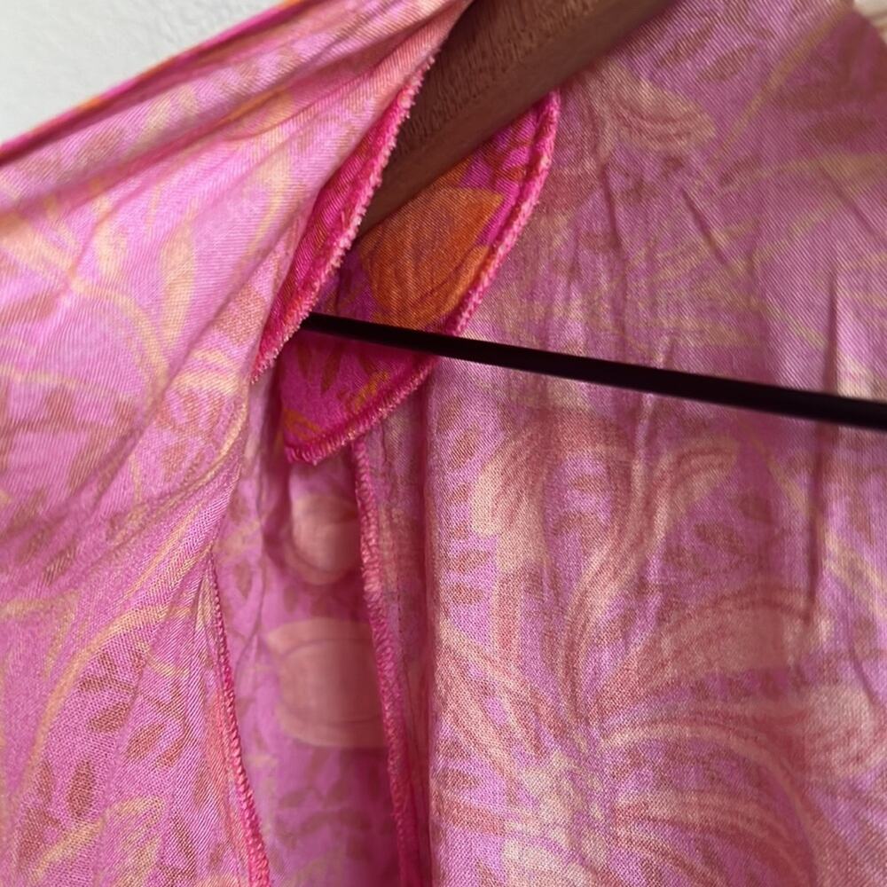 Jen's Pirate Booty Garden Party Row Maxi Wrap Dress Pink Orange Small - Picture 14 of 14